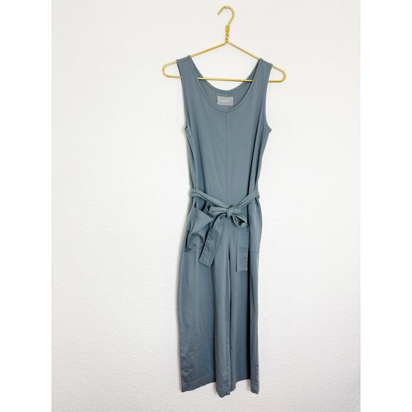 Everlane The Luxe Cotton Tank Jumpsuit w/ Pockets Small Blue Lagenlook #T1012 - Picture 3 of 13